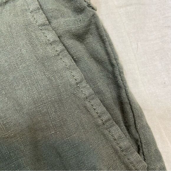 Ladies Nicole Miller Green 100% Linen Wide Leg Pants Size Small - Picture 9 of 12